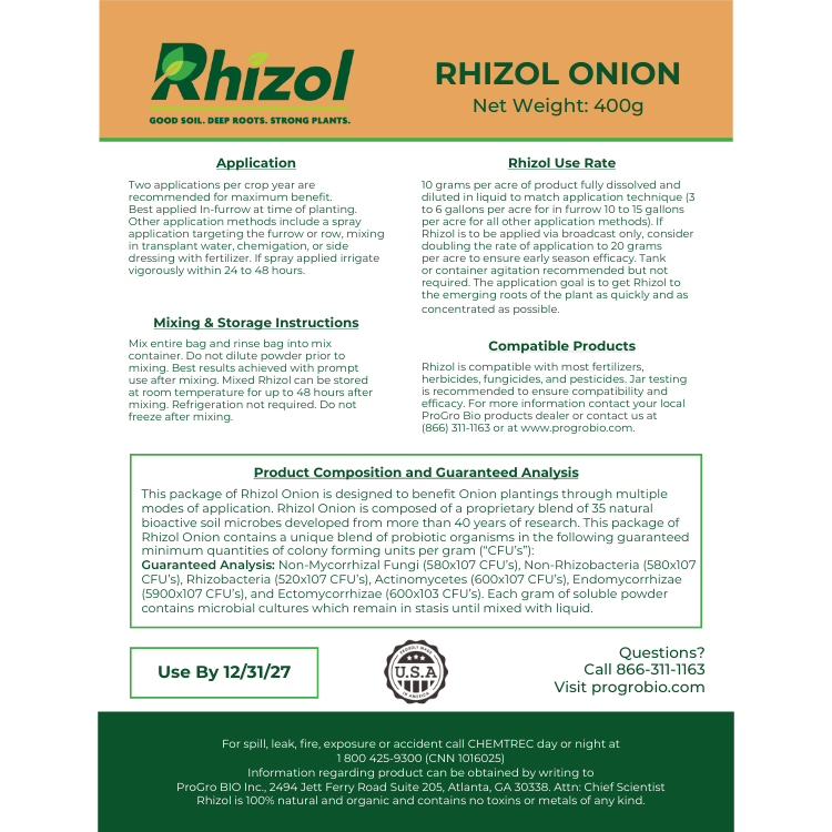 Rhizol Onion - Dissolvable Microbial Soil Inoculant