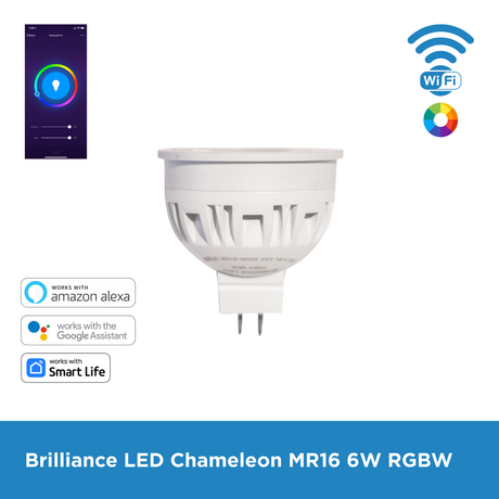 Brilliance - Chameleon MR16 WiFi LED Bulb - MR16-CHM-6-RGBW-38