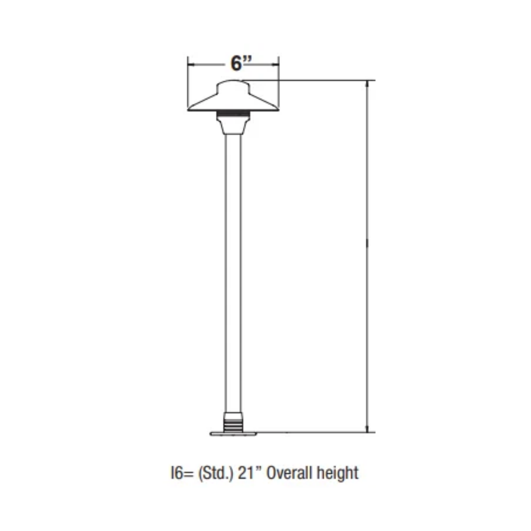 Unique - Illuminator 6 Path Light (18" Stem, 12V, No Lamp) - I6-NL