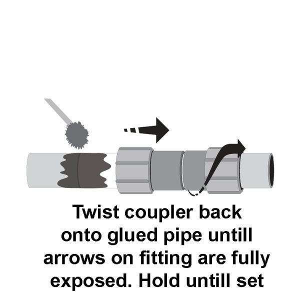 Dawn Industries - 3'' PVC Kwik Repair Coupler - KRC429-030