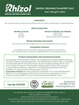 Rhizol Organic - Microbial Infused Planter Talc (50 Acre Container)