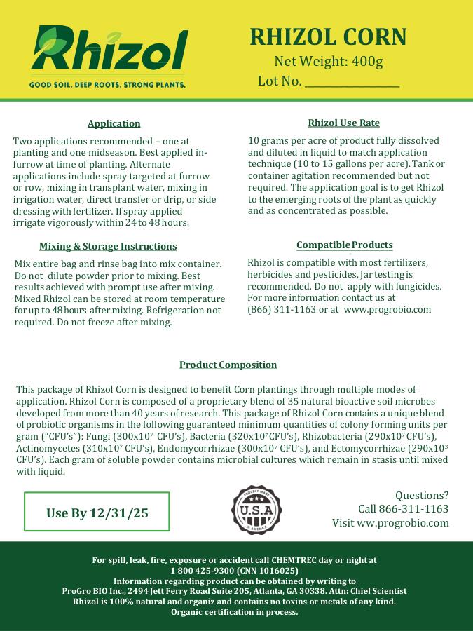 Corn - Rhizol Microbial Soil Inoculent