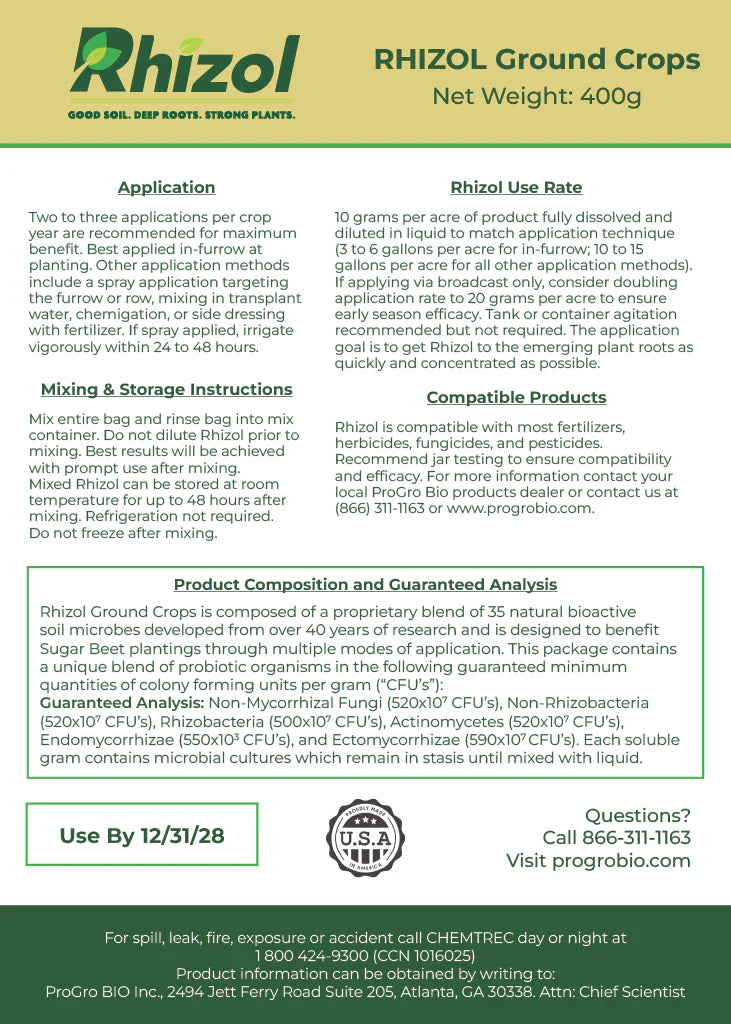 Rhizol Ground Crops - Dissolvable Microbial Soil Inoculant