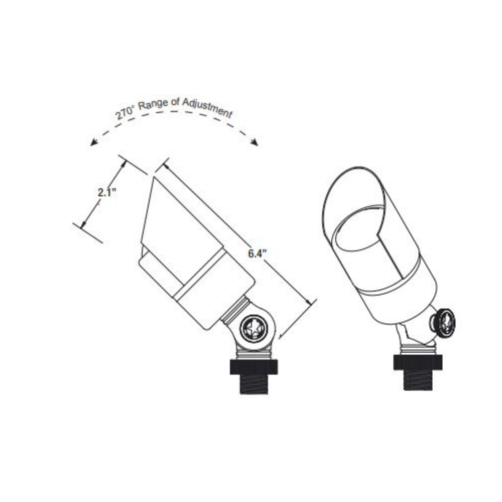 Unique - Valor Up Light (Brass, 12V, No Lamp) - VALC-NL
