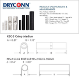 Dryconn - KSC-3 Heat Shrink Crimp Connectors (Medium) - 72030