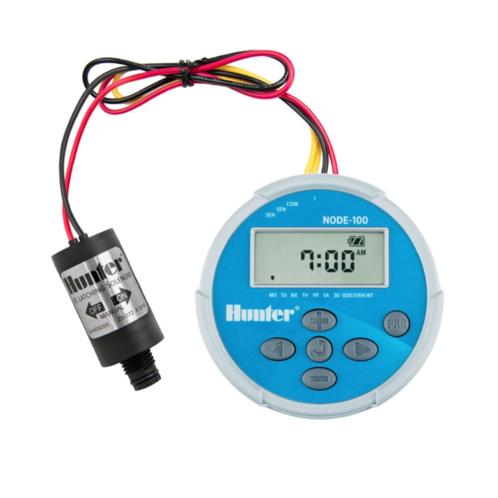 Hunter - NODE-100 - Single Station Battery Operated Controller w/ DC Latching Solenoid