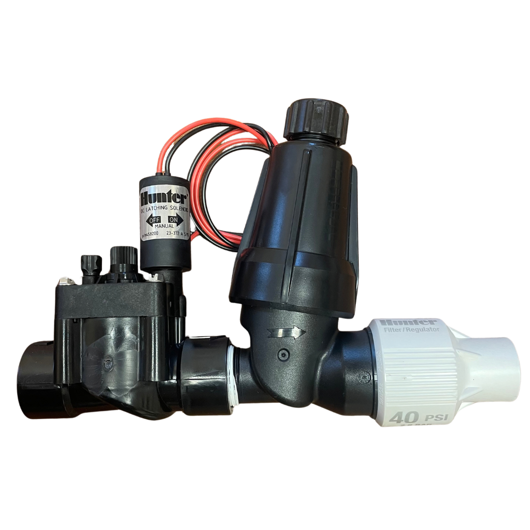 Hunter - PCZ-101-40-DC - 1'' DC Battery Operated Drip Zone Assembly 0.5-15 GPM