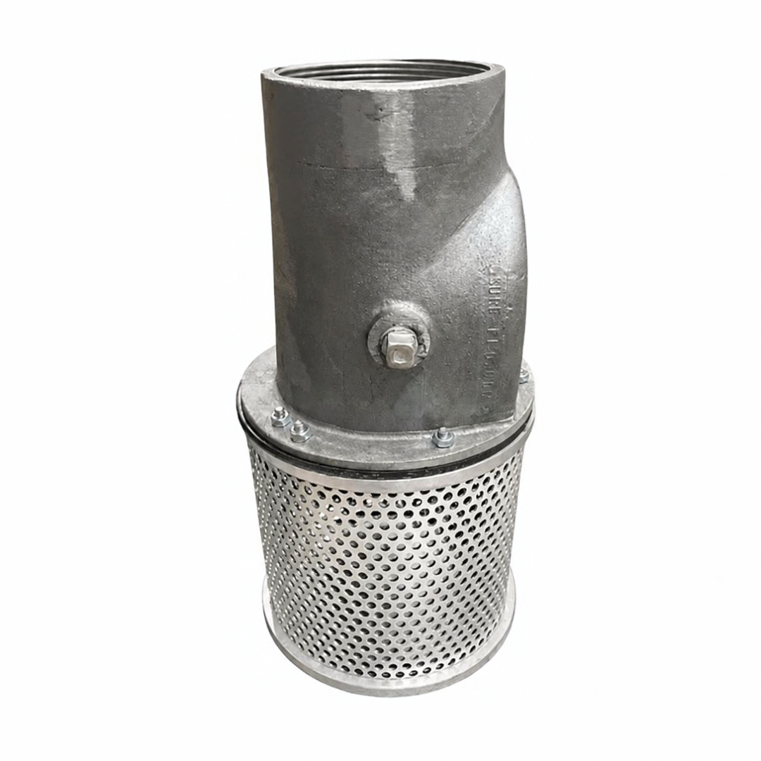 Sure Flo - 4'' Foot Valve Vertical FPT w/ Stainless Steel Screen, Nuts & Bolts - SFVV4-FP-SSSS