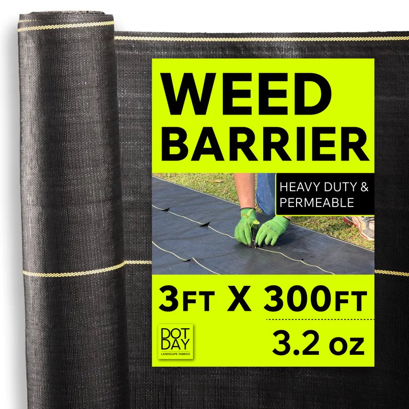 Woven Weed Barrier Fabric 3.2oz (Garden Beds, Mulch, Farms) - DOTDAY SHIELD