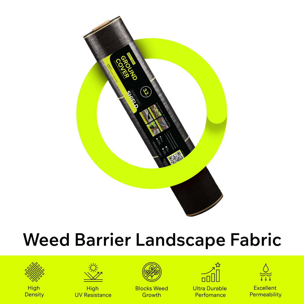 Woven Weed Barrier Fabric 3.2oz (Garden Beds, Mulch, Farms) - DOTDAY SHIELD