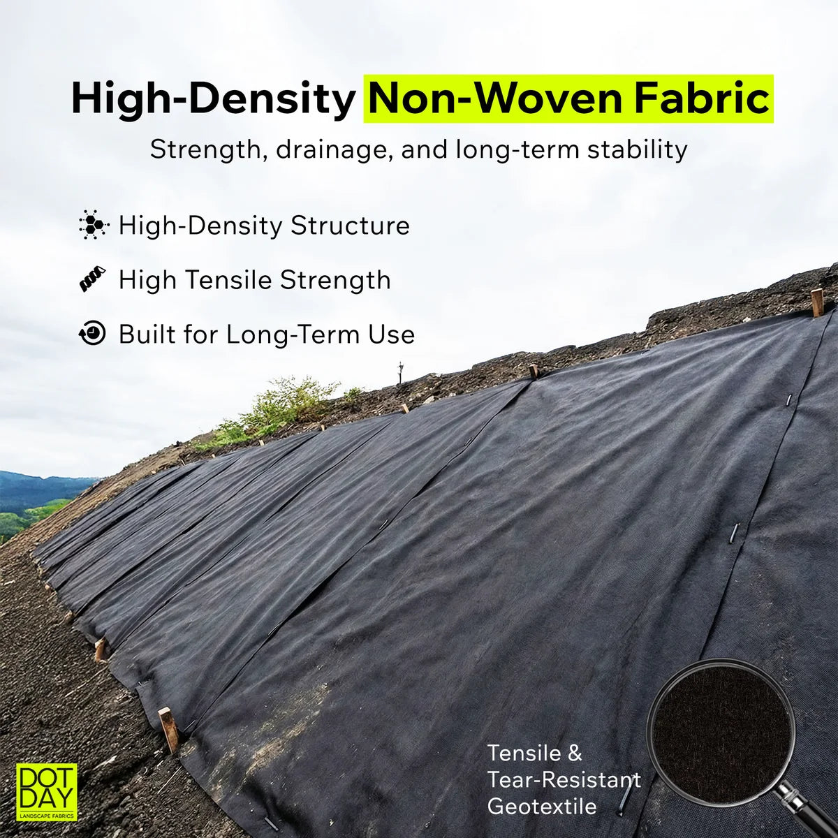 Non-Woven Geotextile 4/6/8oz (French Drains, Filtration, Retaining Walls) - DOTDAY TERRA