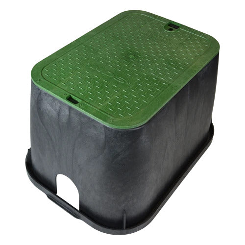 NDS - 113BC - Standard 14"x19"x12" Box and Overlapping Lid, Green Lid/ Black Body