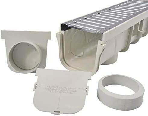 NDS - 864GMTL - 5'' Pro Series Channel Drain Kit w/ Metal Grate