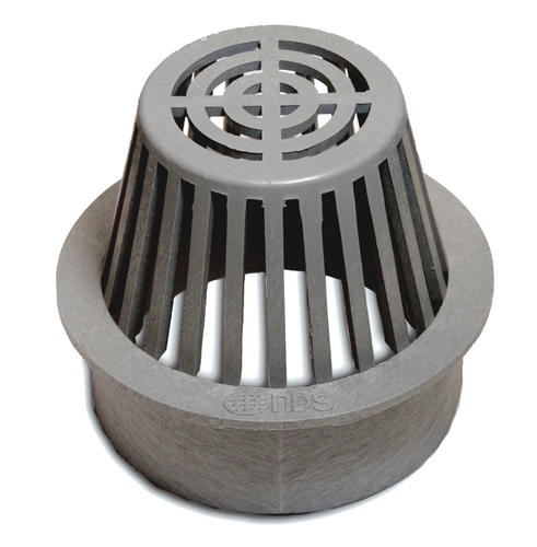 Plastic Roof Drain Flat Grate, Gray