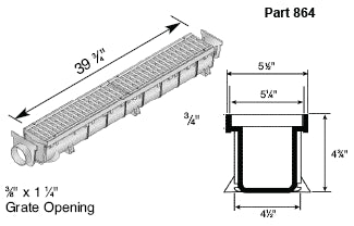 NDS - 864 - 5'' Pro Series Channel Drain Kit