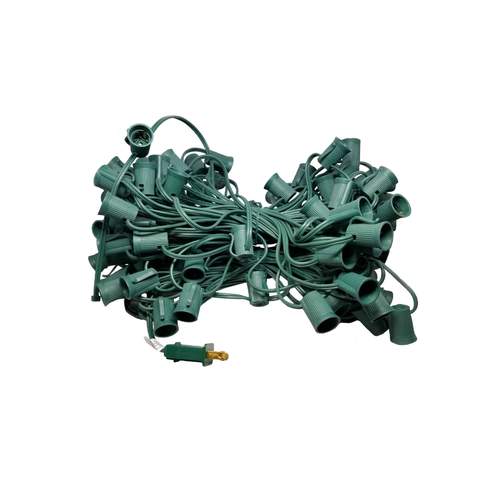 Seasonal Source - C9 Light String (100' Length, 12" Spacing, Green Wire) - C9-100-G