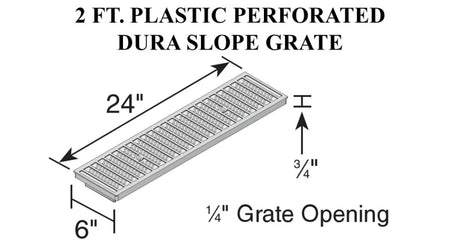 NDS - 670 - 2' Dura Slope Plastic Perforated Channel Grate, Gray