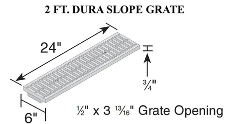 NDS - 661 - 2' Dura Slope Plastic Channel Grate, Dark Gray