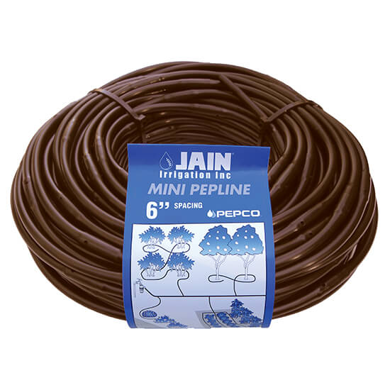 Jain - 1/4'' Brown Mini Pepline, 6'' Spacing, 100' Coil - PM0406100B