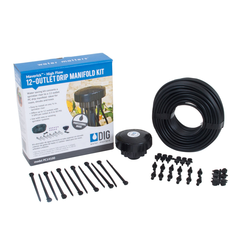 DIG  - 12-Outlet Drip Manifold Kit - 2 GPH (12 Plants) - PC12100