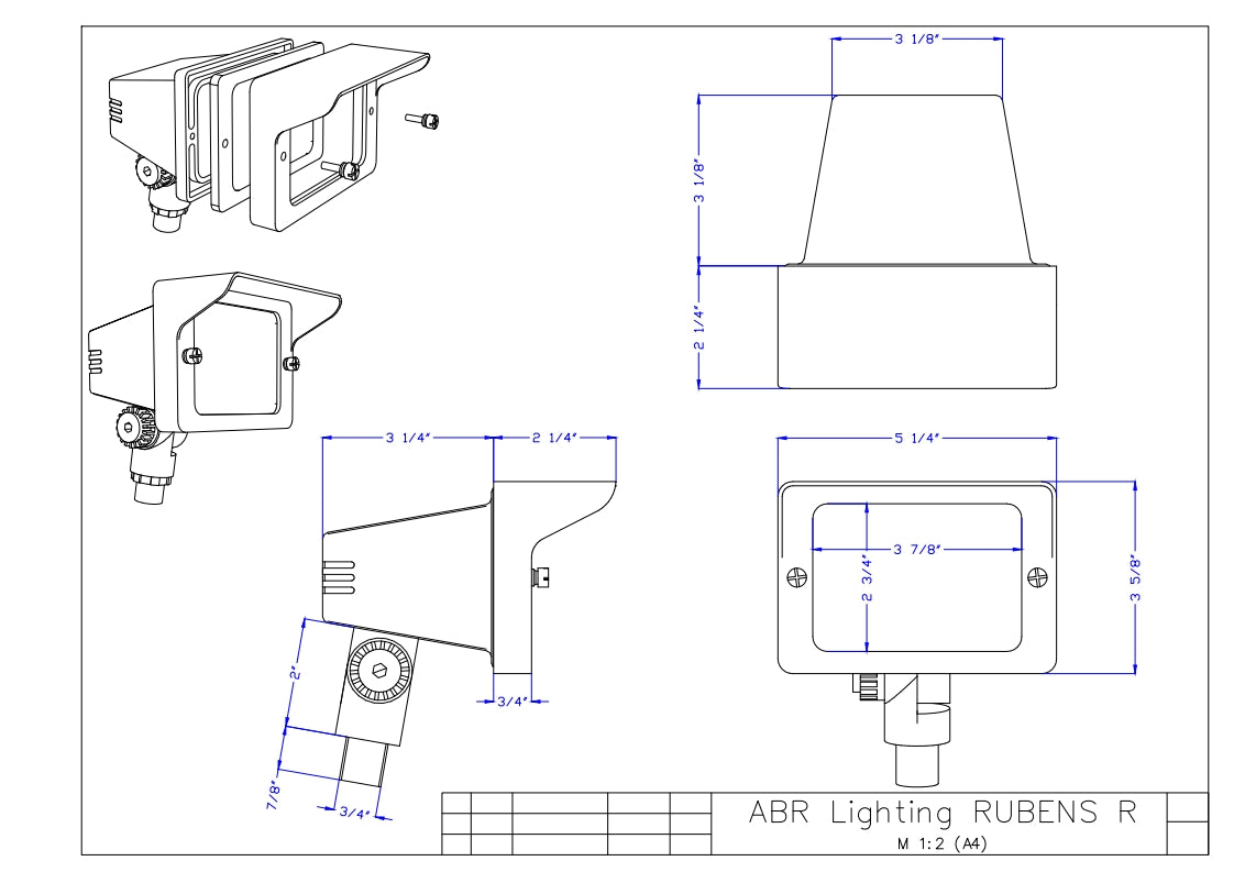 ABR Lighting - Rubens Flood Light - FDL-01-R