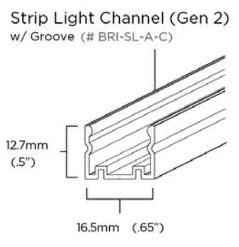 Brilliance - Strip Light Channel w/ Groove - BRI-SL-A-C — Cheap Sprinklers