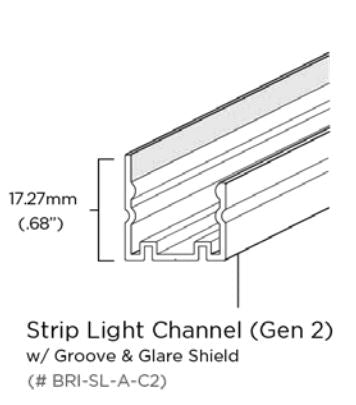 Brilliance - Strip Light Channel w/ Groove & Glare Shield - BRI-SL-A-C2