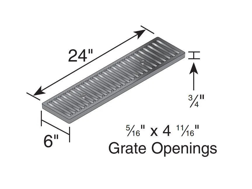 NDS - DS-231 - 2' Dura Slope Cast Iron Channel Grate