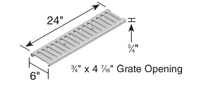 NDS - DS-221 - 2' Dura Slope Galvanized Steel Channel Grate
