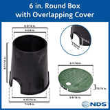 NDS - D109-G - STD 6" Rnd Box and Lid, Green Lid/Black Body