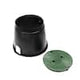 NDS - 111BC - STD 10" Rnd Box and Overlapping Lid, Green Lid/Black Body