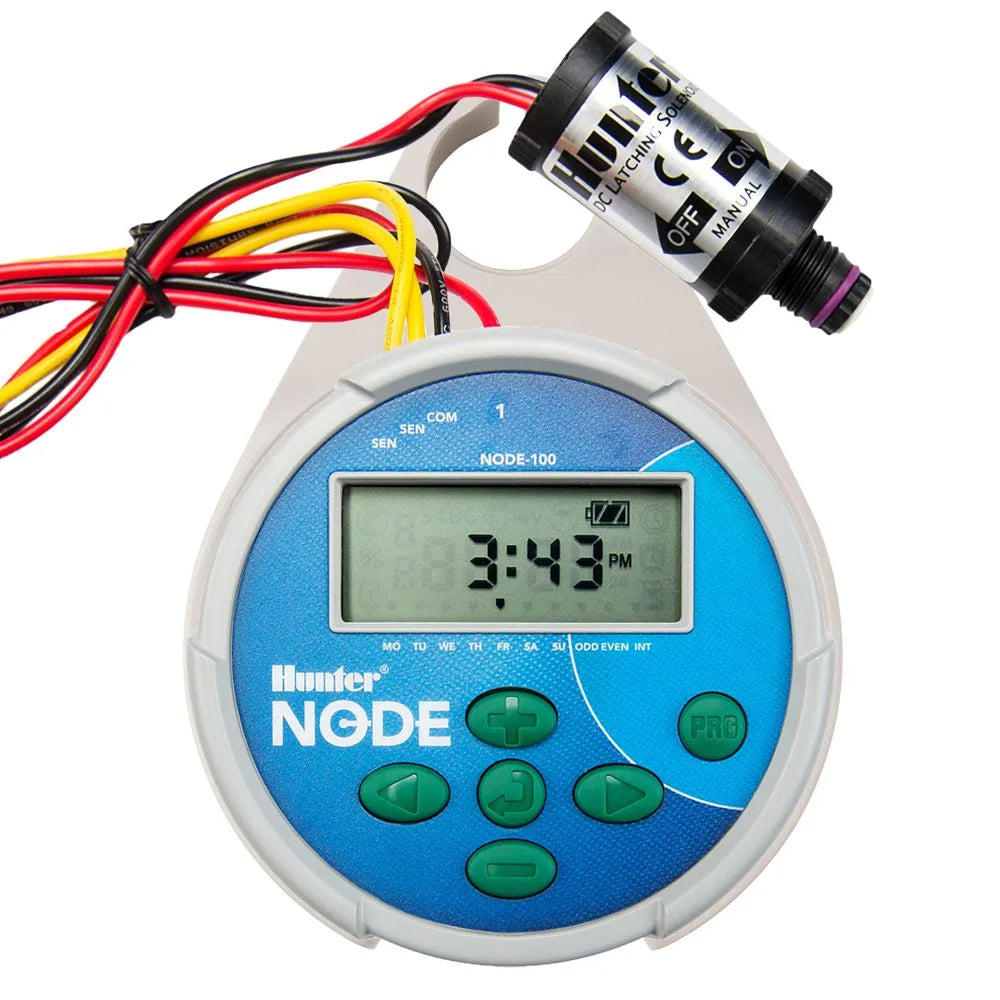 Hunter - NODE-100 - Single Station Battery Operated Controller w/ DC Latching Solenoid