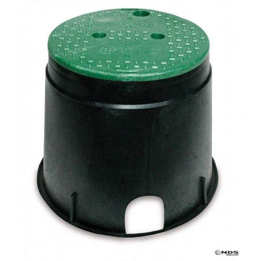 NDS - 111BC - STD 10" Rnd Box and Overlapping Lid, Green Lid/Black Body